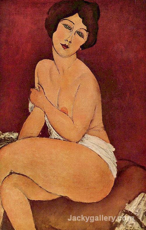 Nude Sitting on a Divan by Amedeo Modigliani paintings reproduction